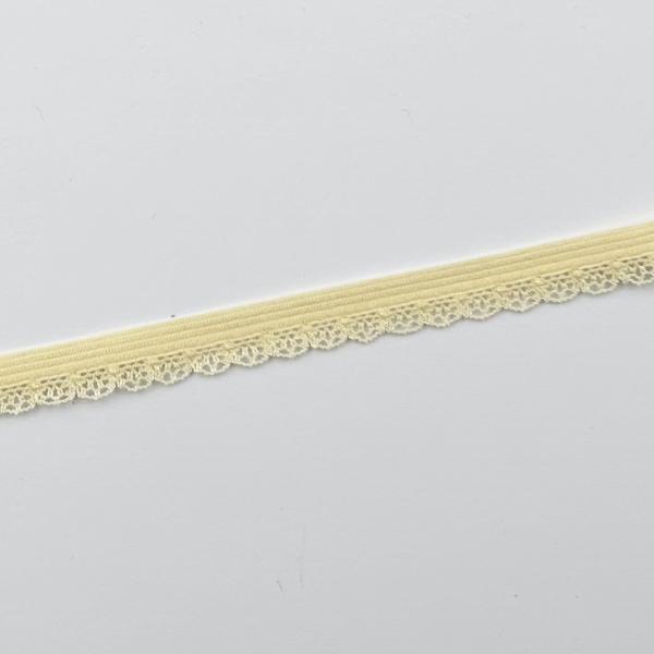 Elastische Spitze Blumenkante hellgelb 11mm